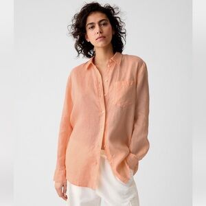 Gap 100% Linen Boyfriend Shirt - Peach Parfait Orange (in sold out size!)
